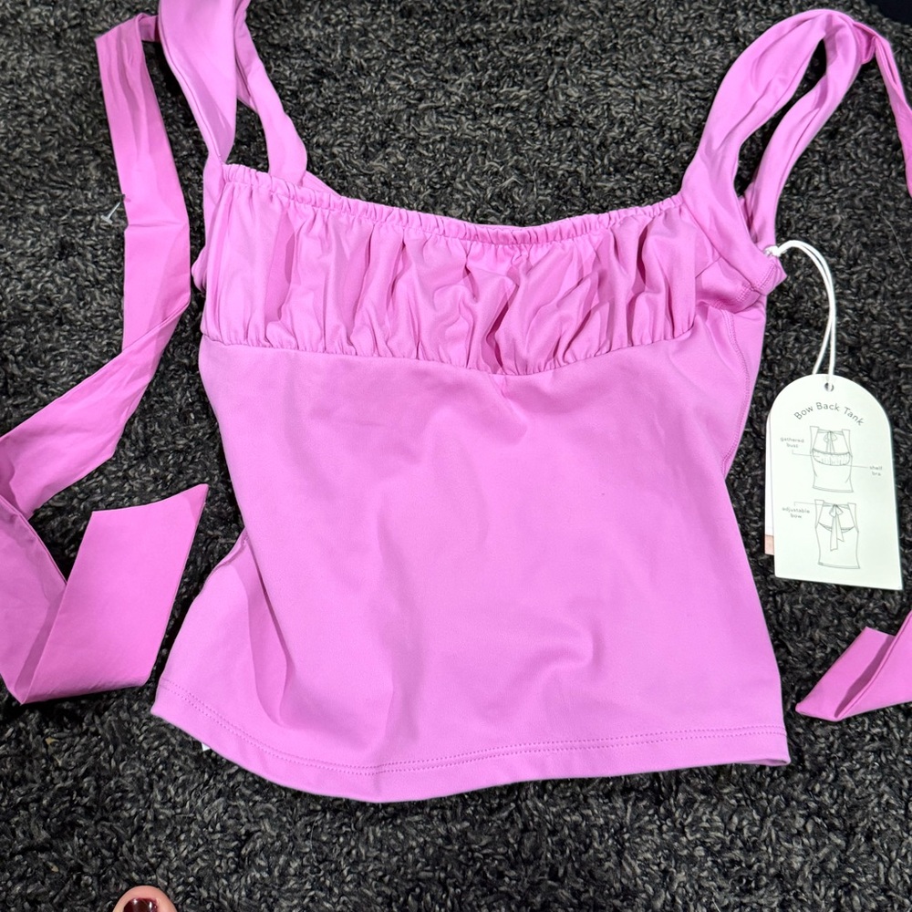 🥕 Pink Sleeveless bow back tank Top